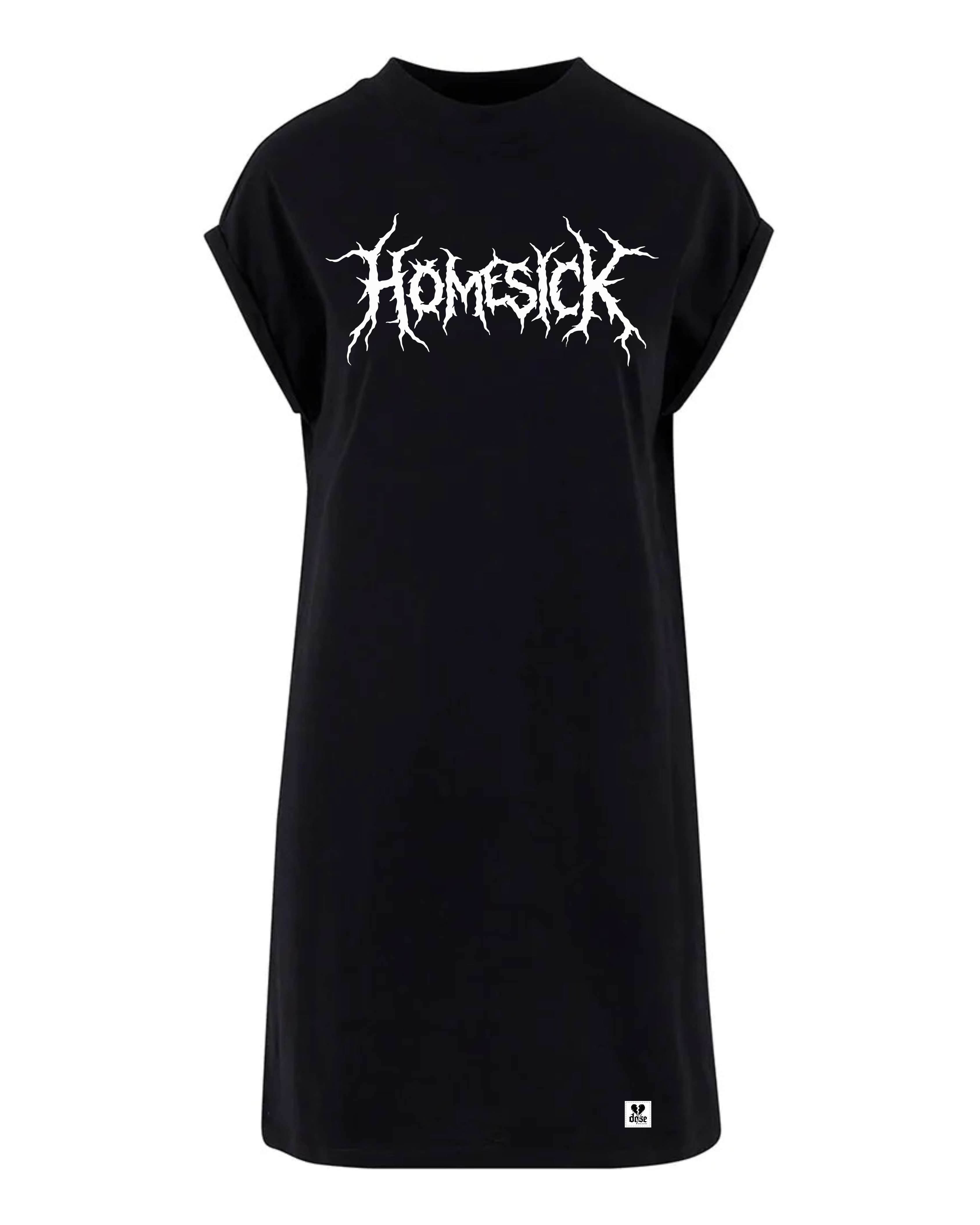 ORGANIC SHOULDER DRESS - "Homesick" - front - black