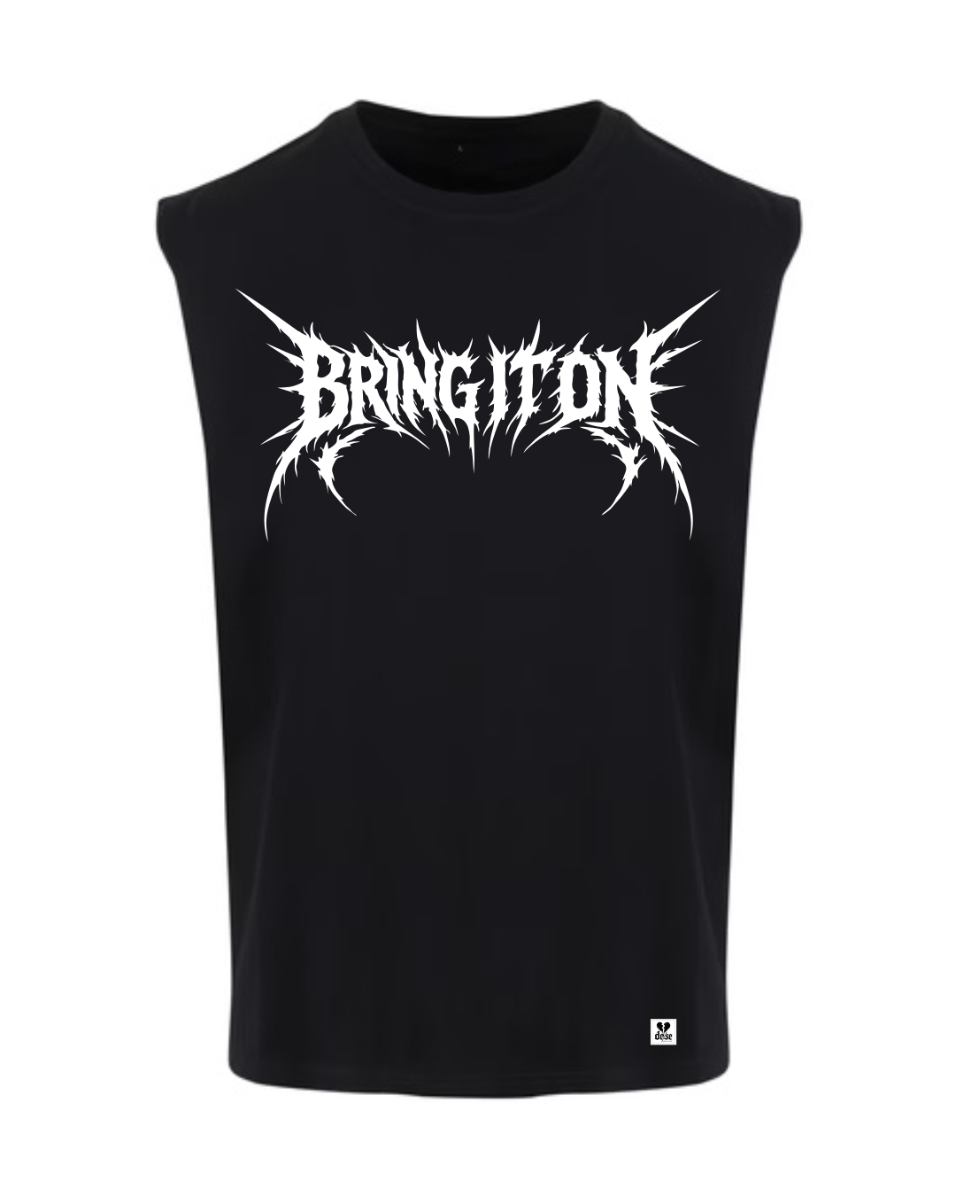 ORGANIC SLEEVELESS SHIRT - "Bring It On" - front - black