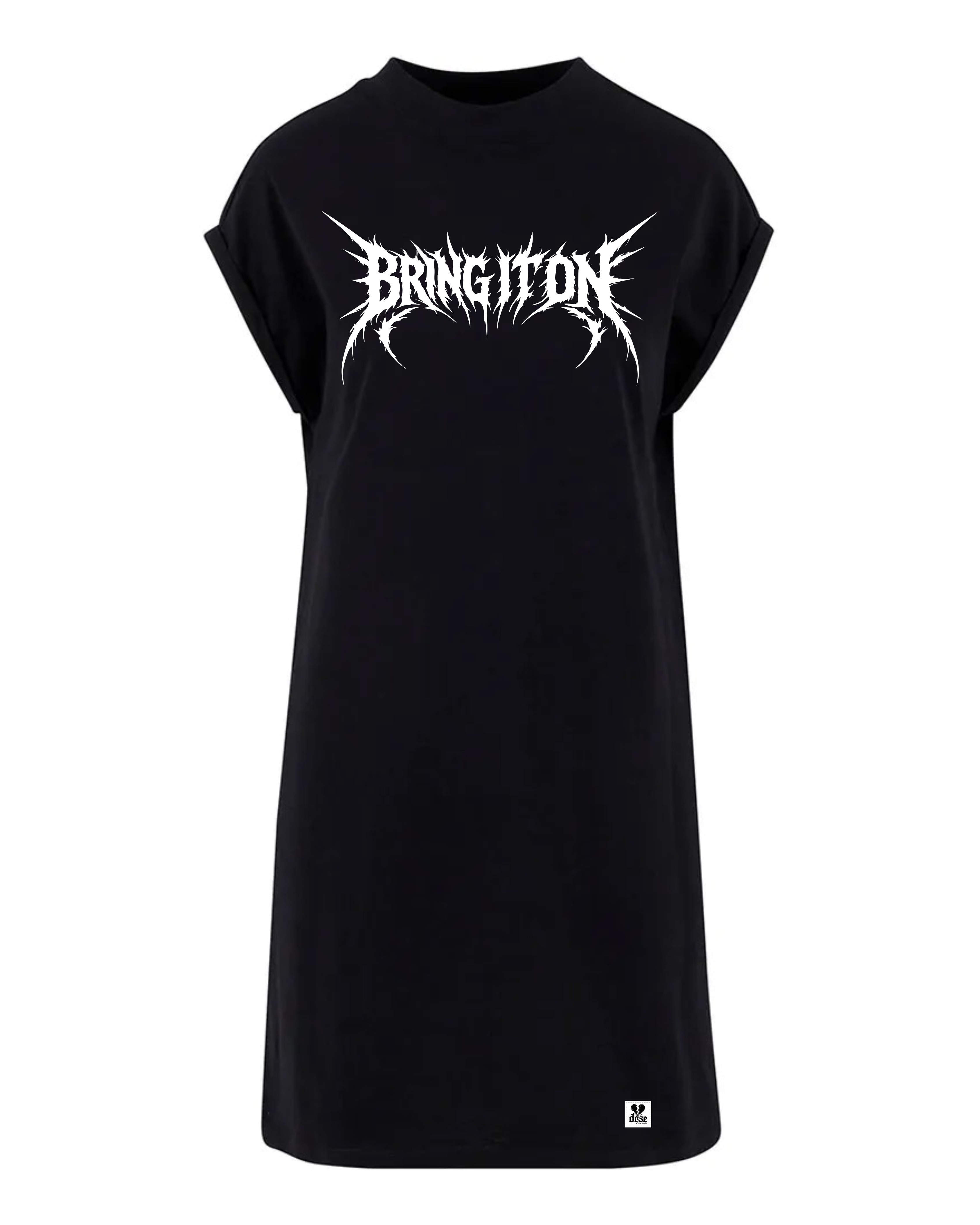 ORGANIC SHOULDER DRESS - "Bring It On" - front - black