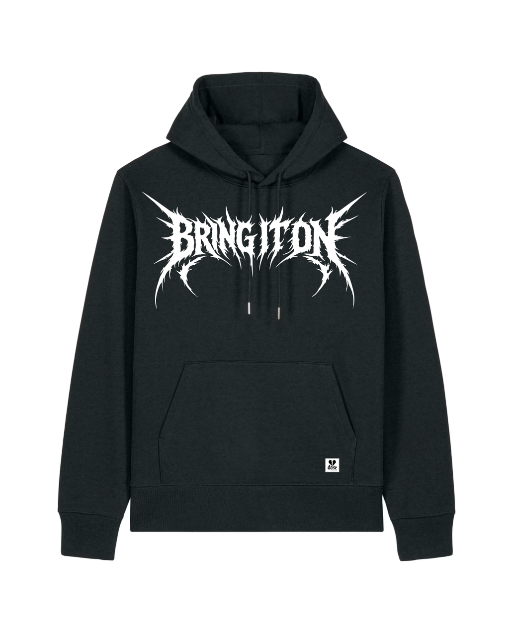 ORGANIC HOODIE - "Bring It On" - front - black