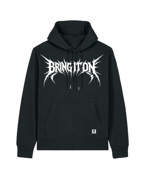 ORGANIC HOODIE - "Bring It On" - front - black