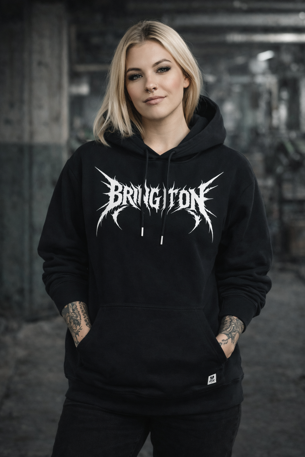 ORGANIC HOODIE - "Bring It On" - front - black