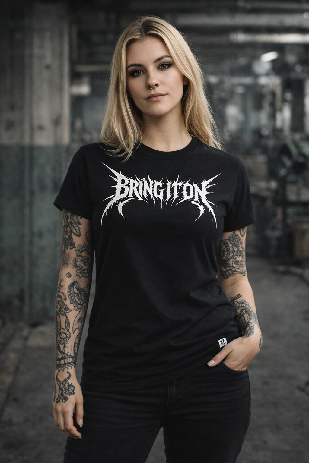 ORGANIC T-SHIRT - "Bring It On" - front - black