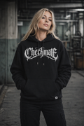 ORGANIC HOODIE - "Checkmate" - front - black