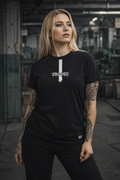 ORGANIC T-SHIRT - "No Bad Blood" - cross - black