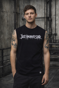 ORGANIC SLEEVELESS SHIRT - "Just Another Star" - front - black