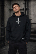 ORGANIC HOODIE - "No Bad Blood" - cross - black