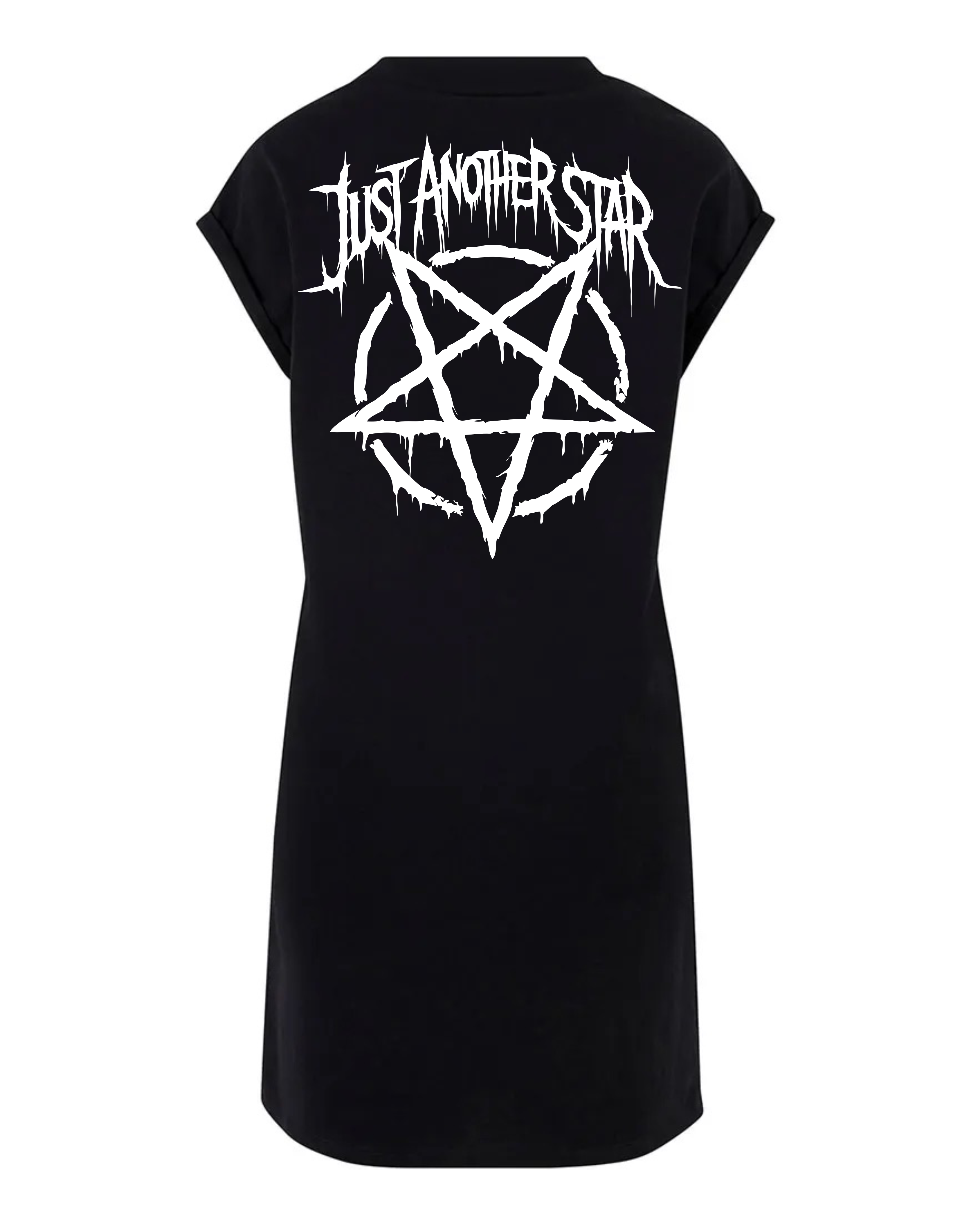 ORGANIC SHOULDER DRESS - "Just Another Star" - backpiece - black