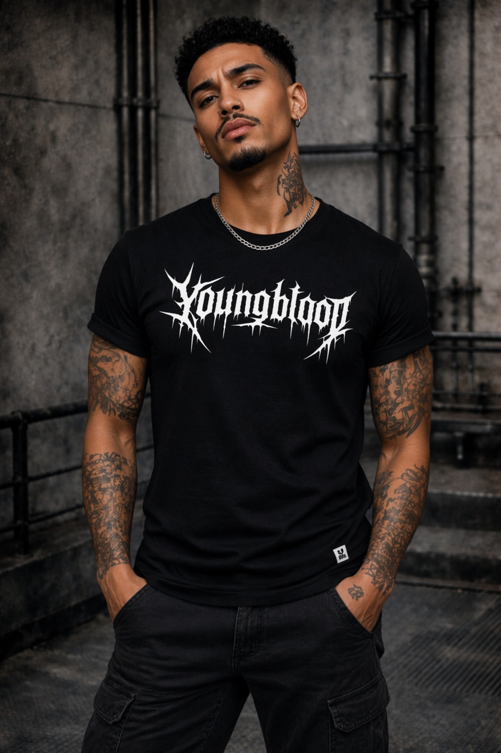 ORGANIC T-SHIRT - "Youngblood" - front - black