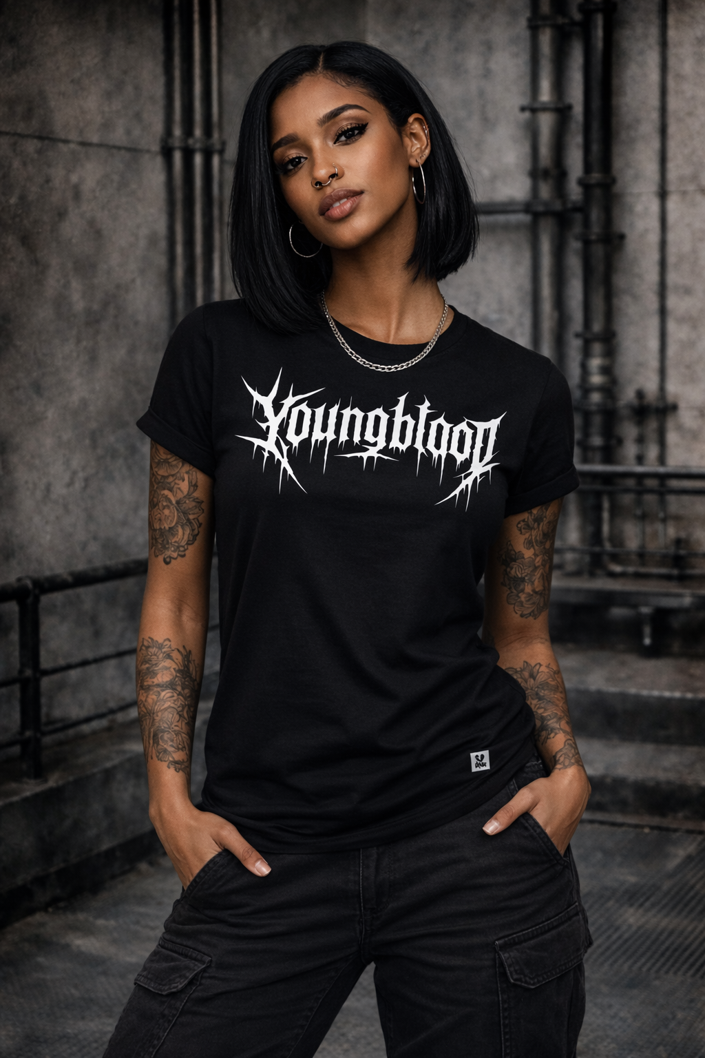 ORGANIC T-SHIRT - "Youngblood" - front - black