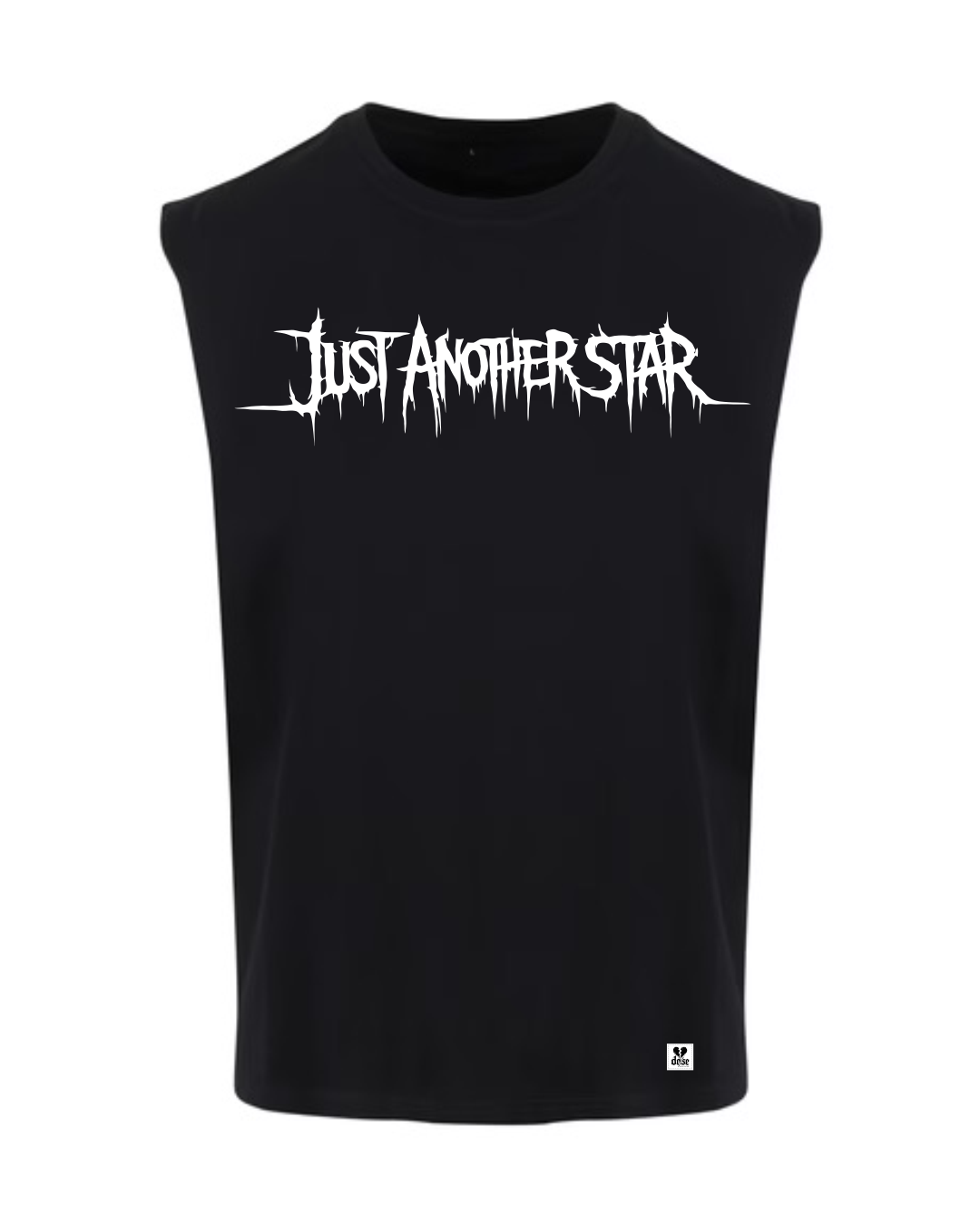 ORGANIC SLEEVELESS SHIRT - "Just Another Star" - front - black