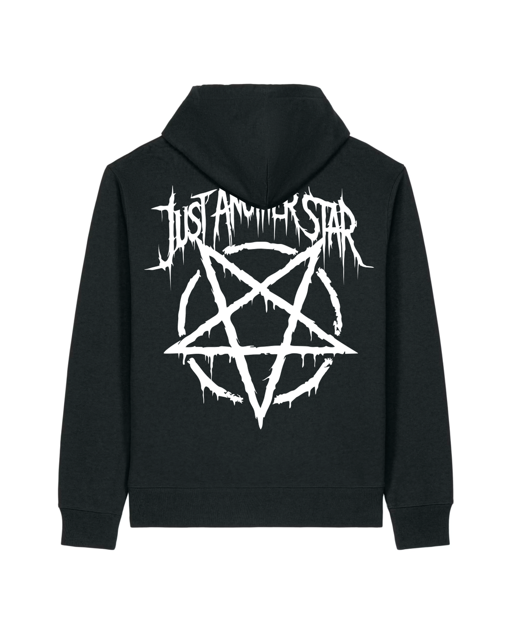 ORGANIC HOODIE - "Just Another Star" - backpiece - black
