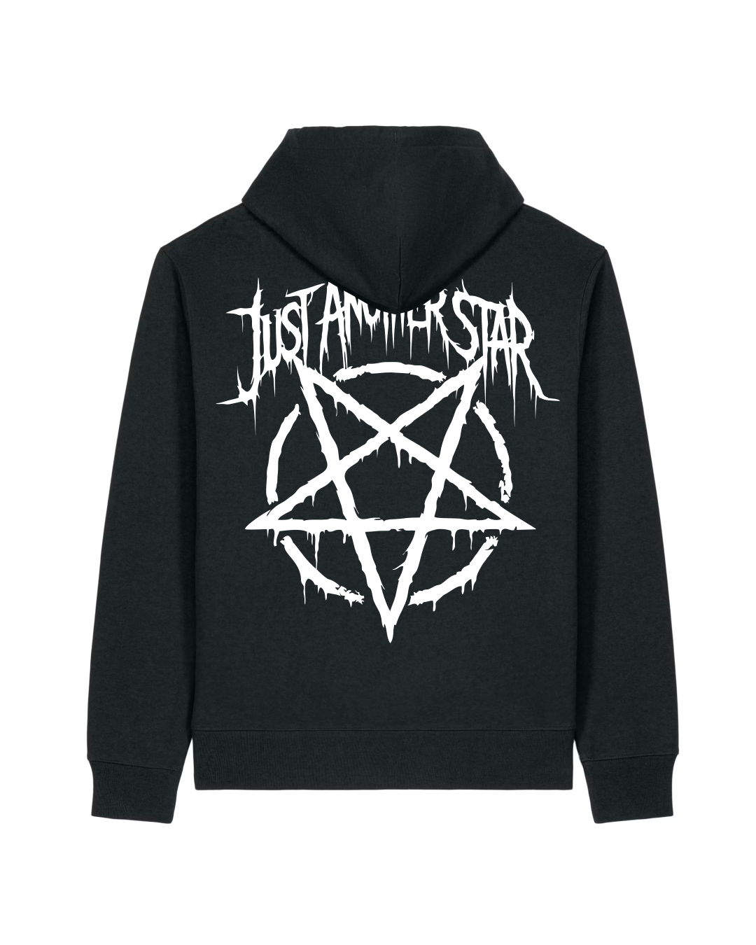 ORGANIC HOODIE - "Just Another Star" - backpiece - black