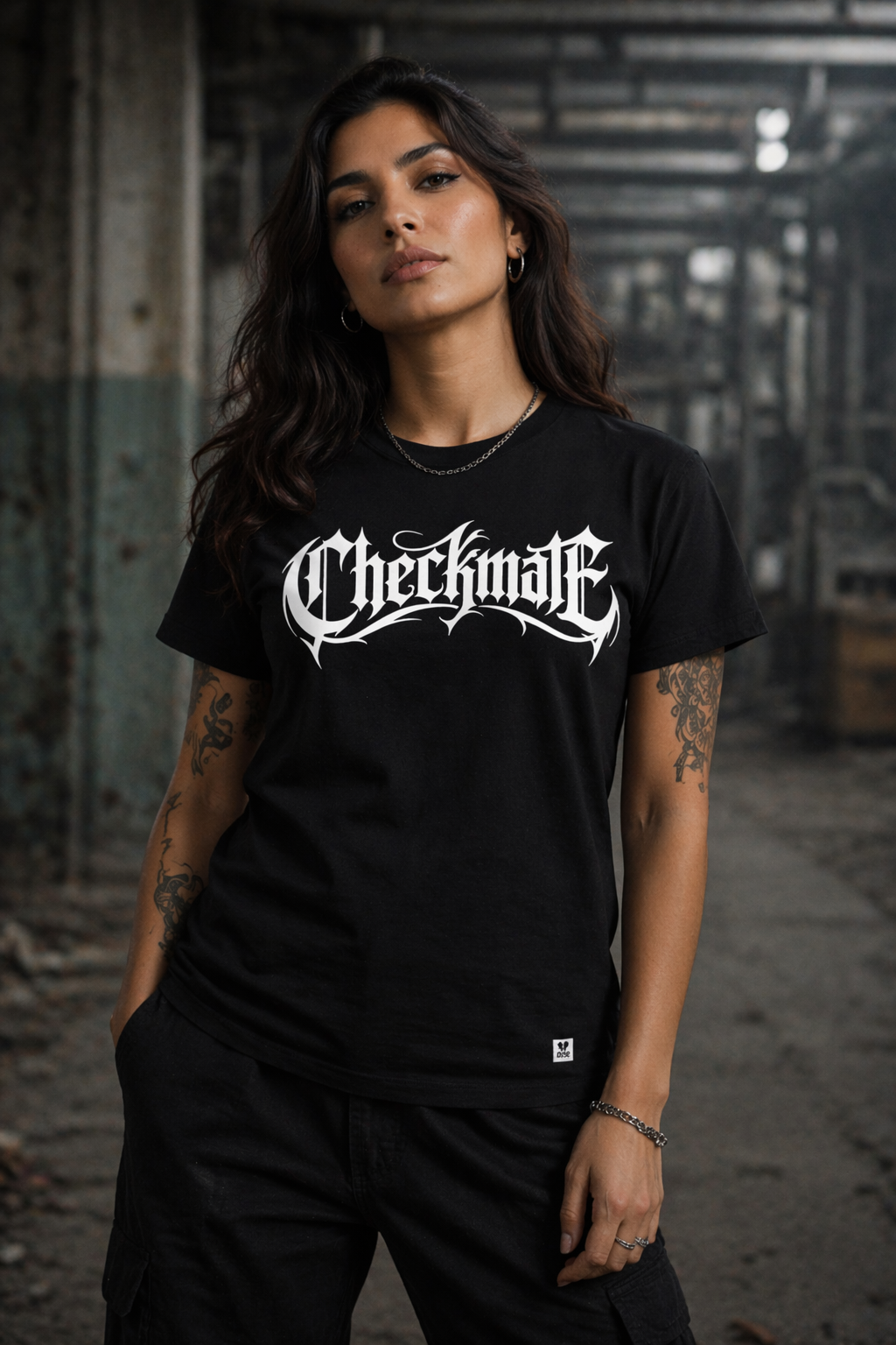 ORGANIC T-SHIRT - "Checkmate" - front - black