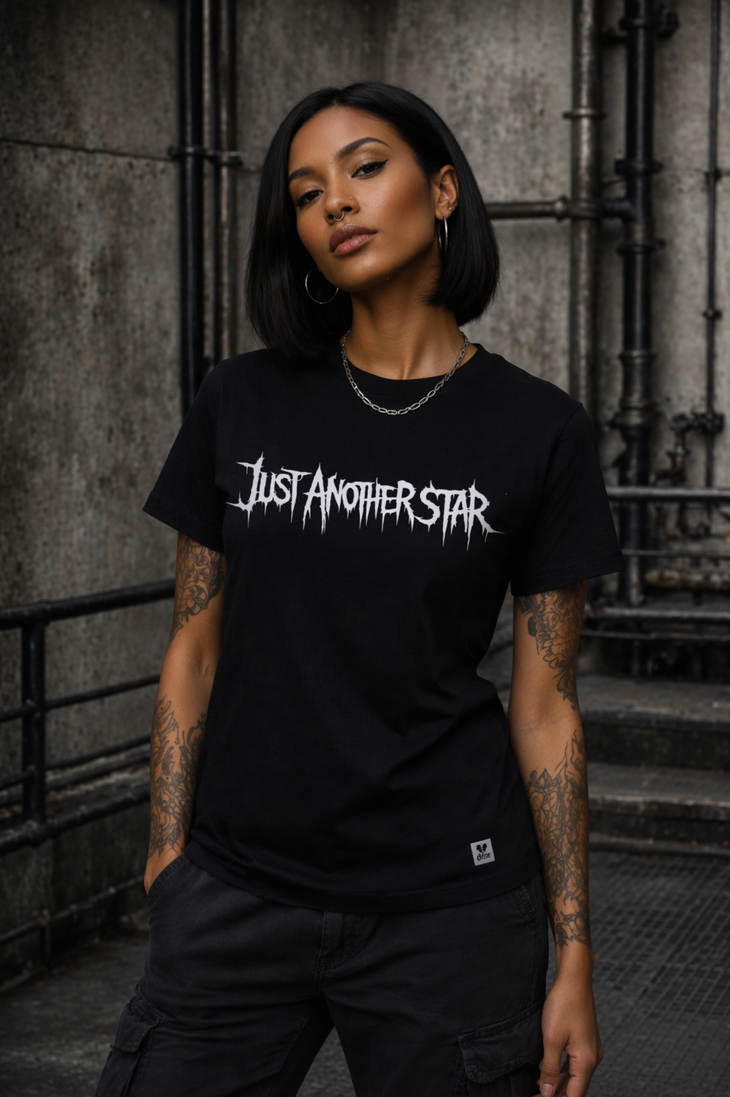 ORGANIC T-SHIRT - "Just Another Star" - front - black