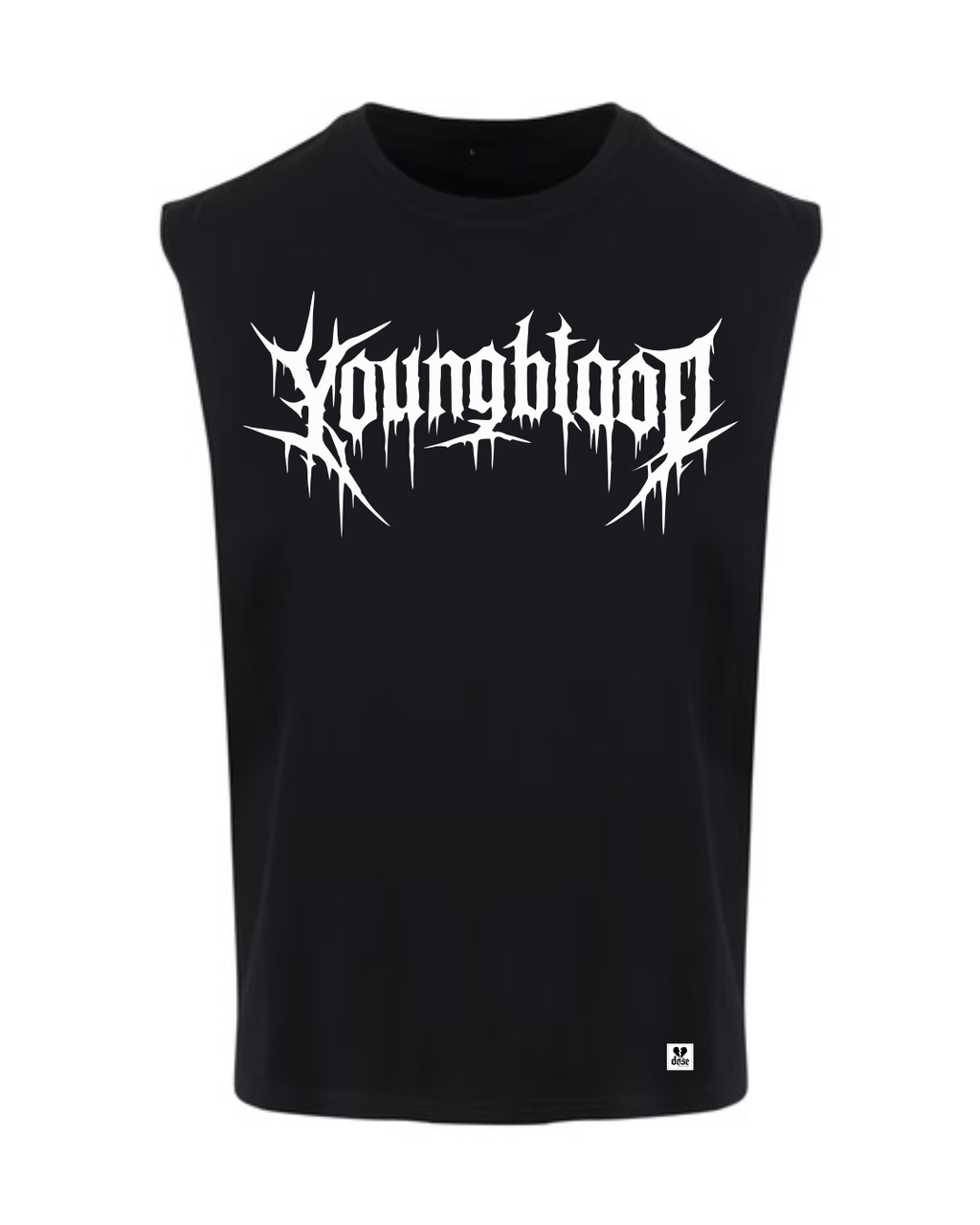ORGANIC SLEEVELESS SHIRT - "Youngblood" - front - black