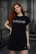 ORGANIC SHOULDER DRESS - "No Bad Blood" - front - black