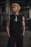 ORGANIC SLEEVELESS SHIRT - "No Bad Blood" - cross - black