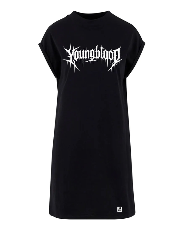 ORGANIC SHOULDER DRESS - "Youngblood" - front - black