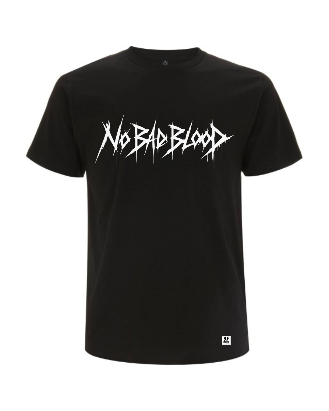 ORGANIC T-SHIRT - "No Bad Blood" - front - black