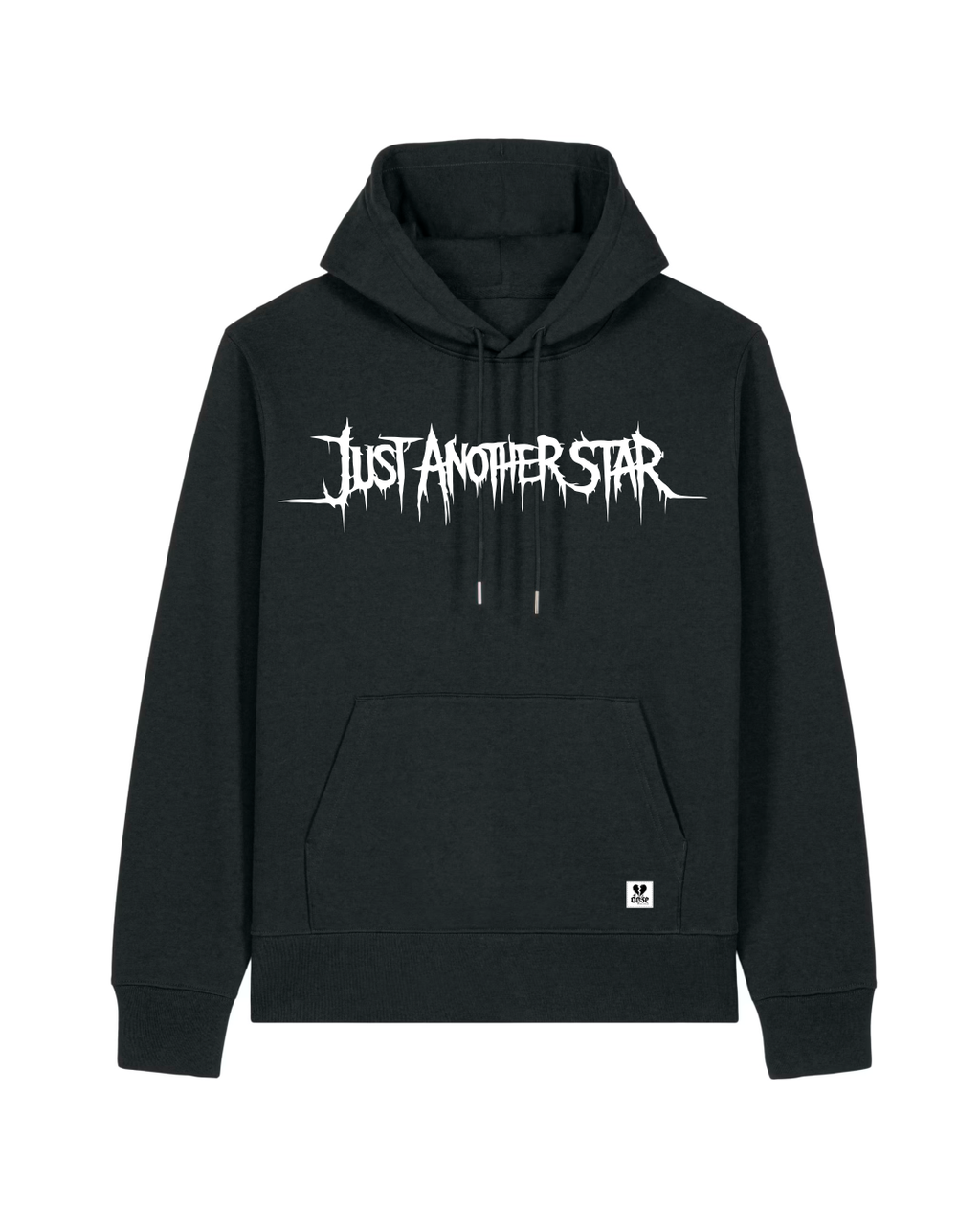 ORGANIC HOODIE - "Just Another Star" - front - black