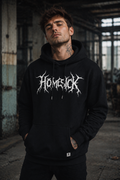 ORGANIC HOODIE - "Homesick" - front - black