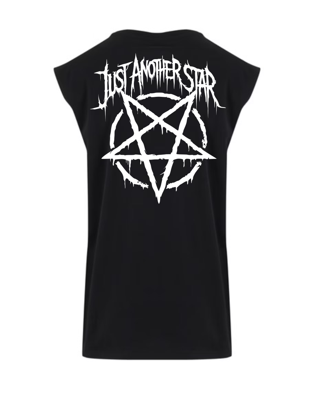 ORGANIC SLEEVELESS SHIRT - "Just Another Star" - backpiece - black