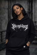 ORGANIC HOODIE - "Youngblood" - front - black