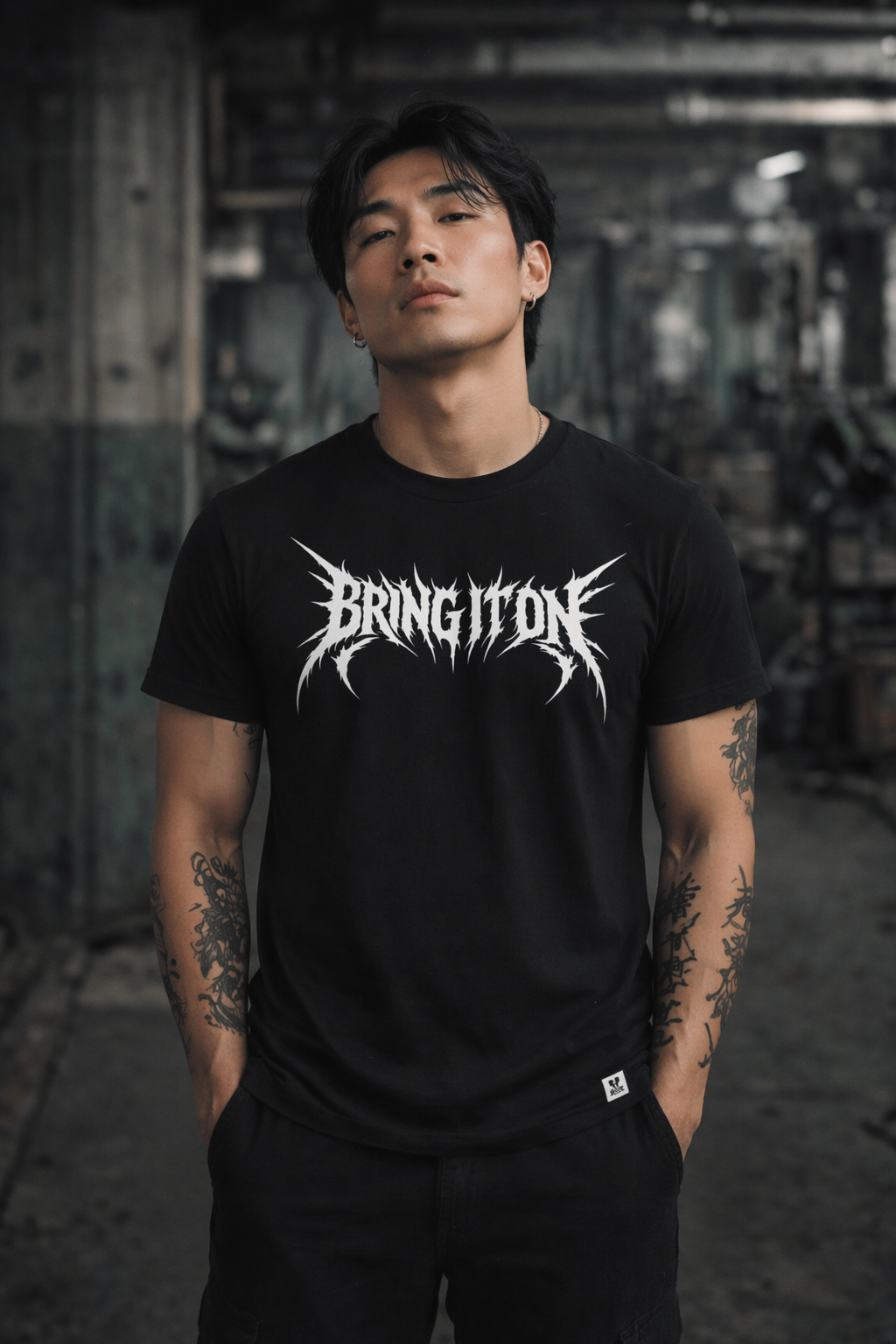 ORGANIC T-SHIRT - "Bring It On" - front - black