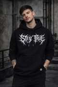ORGANIC HOODIE - "Stay True" - front - black